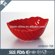 Platos de cerámica elegantes de calidad superior Plato de hoja de areca roja resistente al calor y cuencos